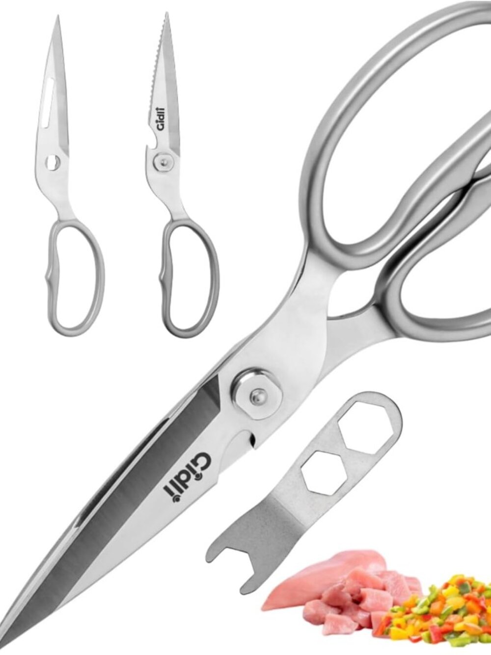 Premium Multifunction Stainless Steel Kitchen Food Scissors Heavy Duty